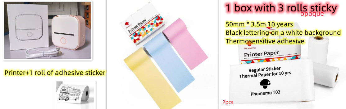 Portable Mini Thermal Label Printer Home Photo Printer Student Wrong Question Printer Bluetooth-compatible Mini Label Printer Price Tag by Trends Vault