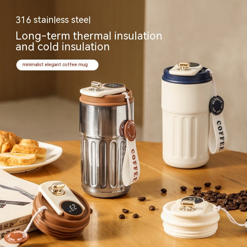 Smart Digital Thermal Bottle Coffee Mug 450ml Vacuum Flask