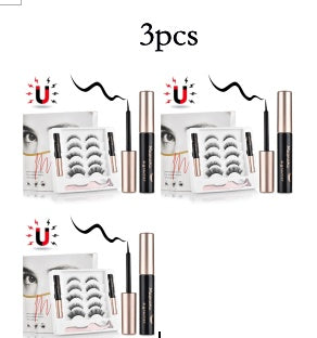 Magnetic False Eyelashes Set With 5 Pairs And 2 Mascaras
