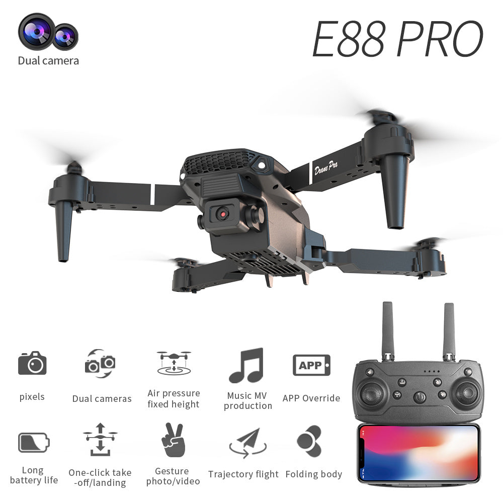 E88 Dual Camera Drone, WiFi FPV Double Folding RC Quadcopter Altitude Hold, Remote Control Toy For Beginners, Ideal Men's Gift For Outdoor Fun, Great For Christmas, Halloween, And Thanksgiving by Trends Vault