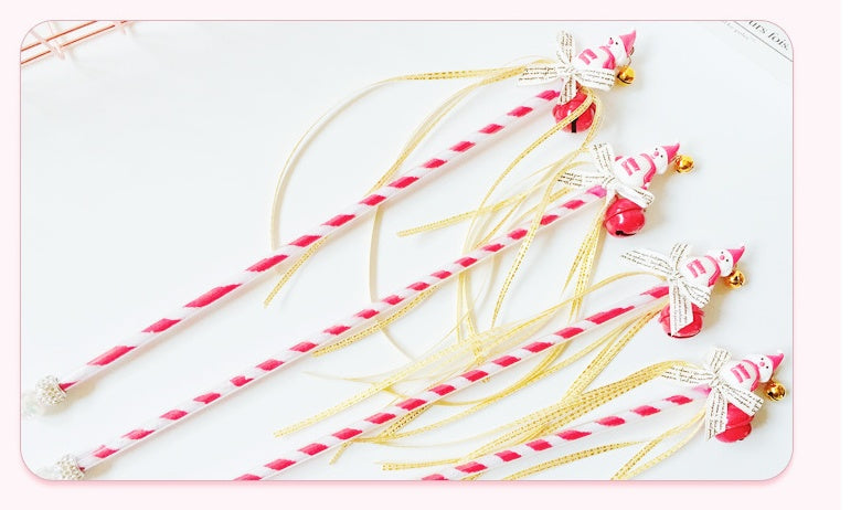 Handmade Tassel Bell Snowman Christmas Hat Fairy Wand