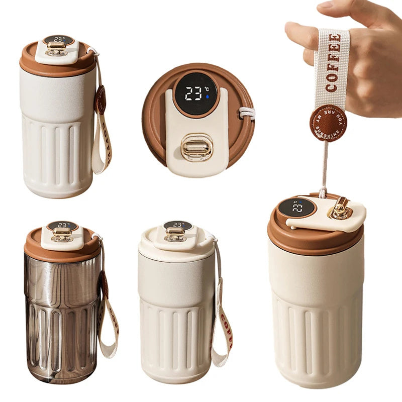 Smart Digital Thermal Bottle Coffee Mug 450ml Vacuum Flask