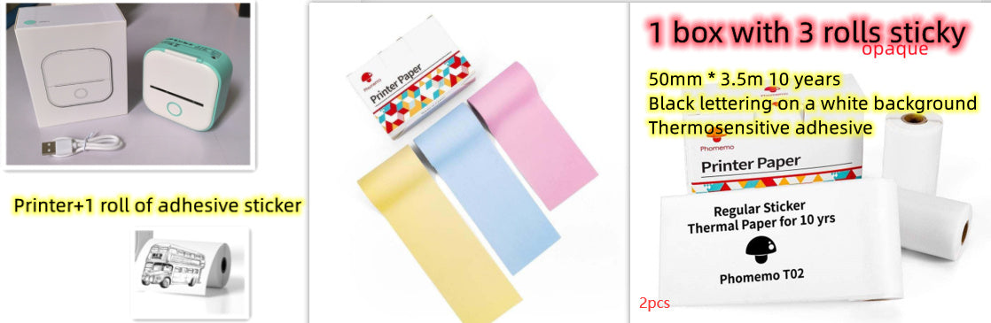 Portable Mini Thermal Label Printer Home Photo Printer Student Wrong Question Printer Bluetooth-compatible Mini Label Printer Price Tag by Trends Vault