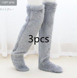 Over Knee High Fuzzy Socks Winter Warm Leg Stockings