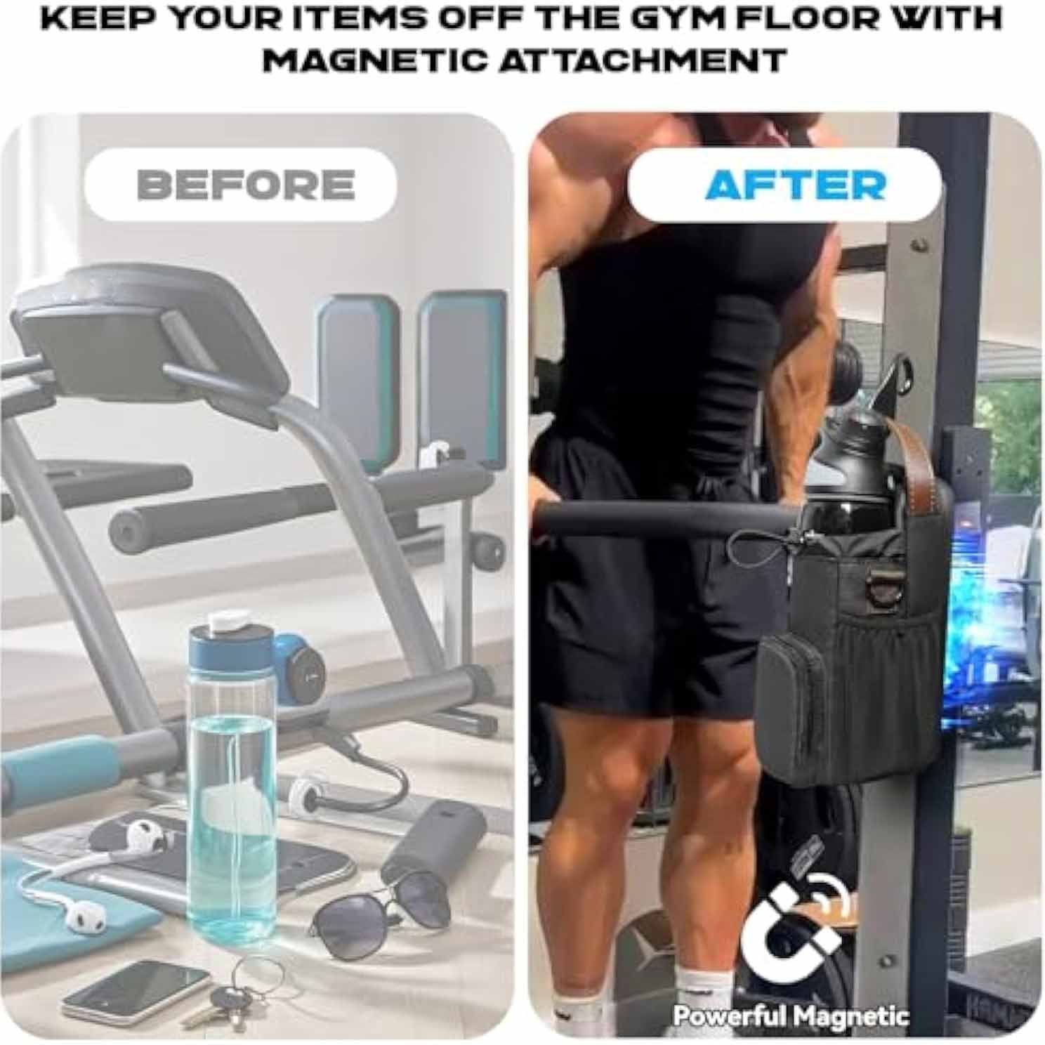 Waterproof Gym Bag With Water Bottle Rack Portable Utility