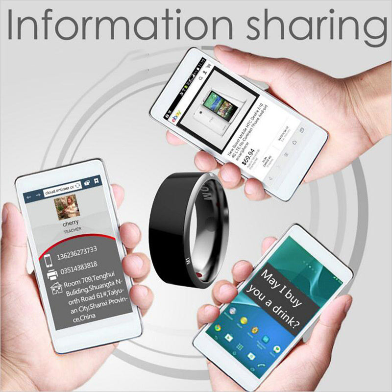 Smart Ring Wearable Device Multifunctional Black High-tech by Trends Vault
