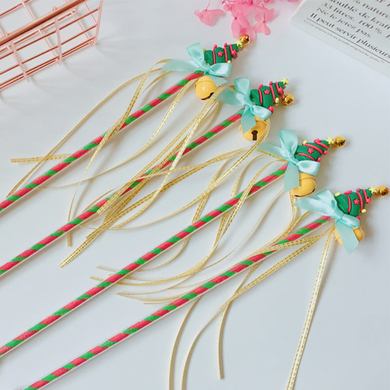 Handmade Tassel Bell Snowman Christmas Hat Fairy Wand