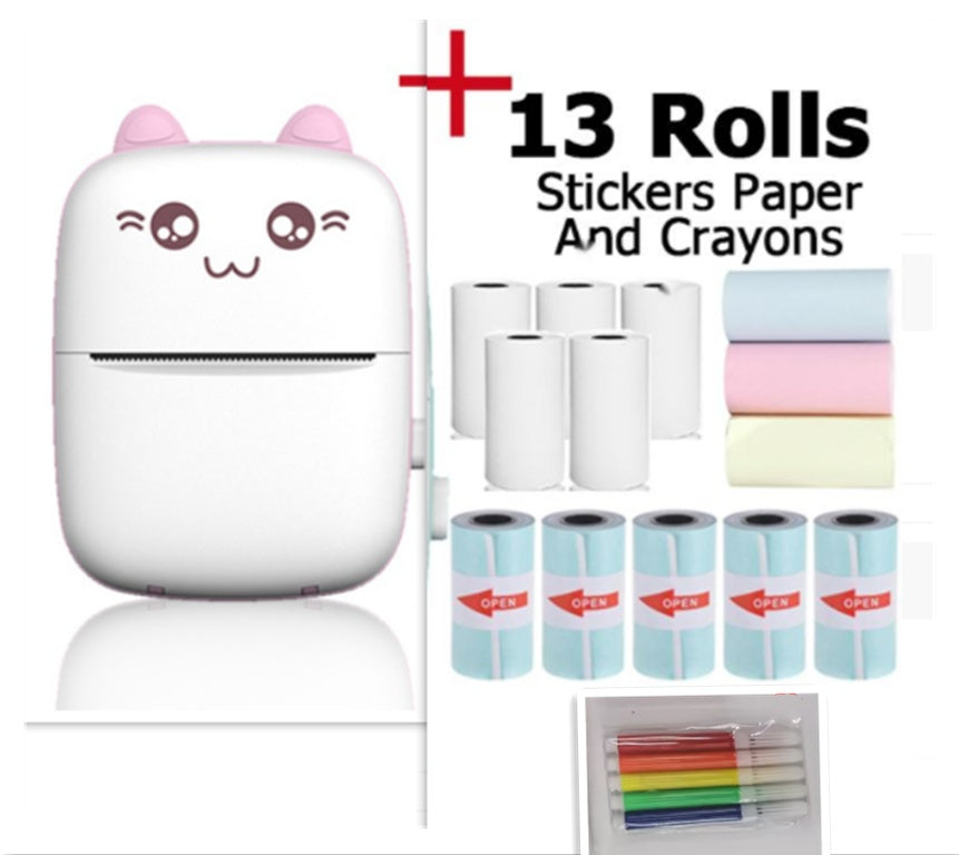 Mini Printer Portable Mini Bluetooth WiFi New Wrong Printer Mobile Phone Photo Title Note Hot Print Pocket Student Error Label Printer by Trends Vault