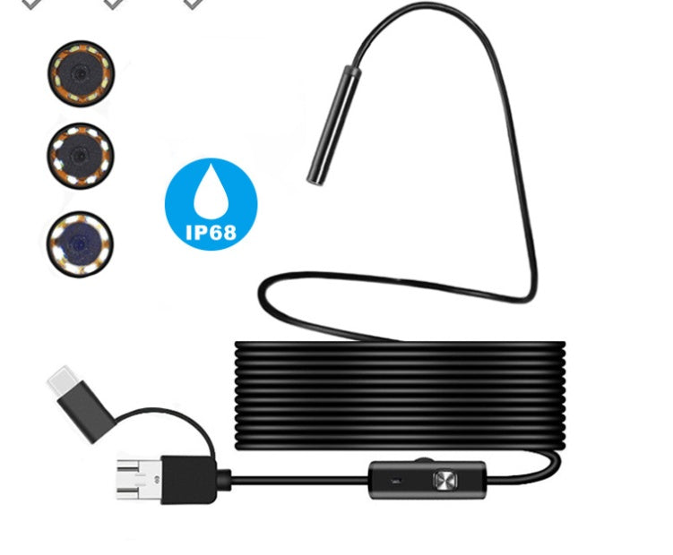 Endoscope 3 In 1 USB Micro USB Type-C Borescope Inspection Camera Waterproof For Smartphone With OTG And UVC PC by Trends Vault
