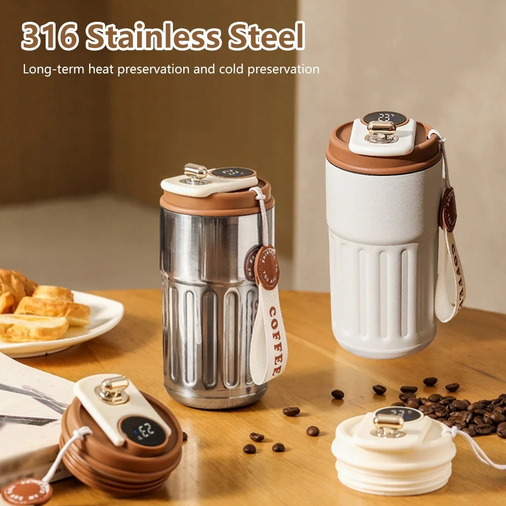 Smart Digital Thermal Bottle Coffee Mug 450ml Vacuum Flask