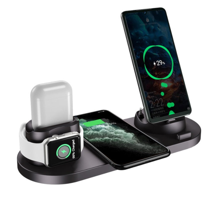 Wireless Charger For IPhone Fast Charger For Phone Fast Charging Pad For Phone Watch 6 In 1 Charging Dock Station by Trends Vault