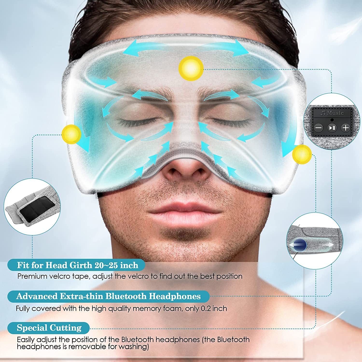 White Noise Bluetooth Sleep Eye Mask by Trends Vault