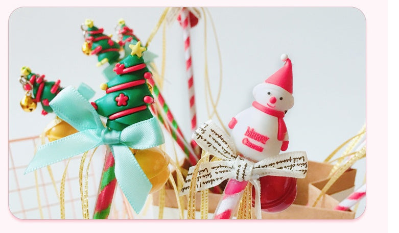 Handmade Tassel Bell Snowman Christmas Hat Fairy Wand