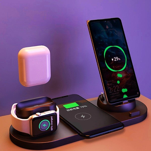 Wireless Charger For IPhone Fast Charger For Phone Fast Charging Pad For Phone Watch 6 In 1 Charging Dock Station by Trends Vault